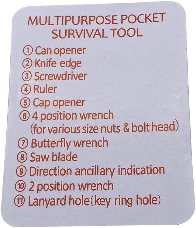 Recka Survival Tools Multi Tool – 11 in 1 Credit Card Pocket Multitool